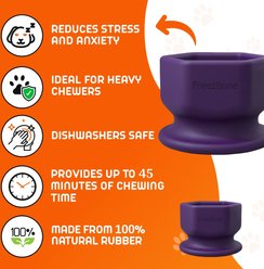 Freezbone FreezCup Long-Lasting Fun Tough Chewer Treat Dispenser Dog Toy, Large, Purple slide 2 of 4