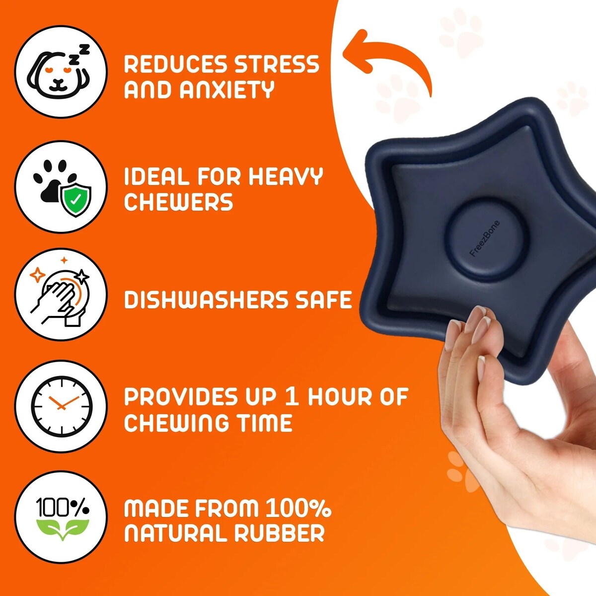 FREEZBONE FreezStar Long-Lasting Tough Chewer Treat Dispenser Dog Toy ...