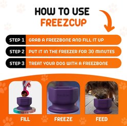 Freezbone FreezCup Long-Lasting Fun Tough Chewer Treat Dispenser Dog Toy, Large, Navy slide 2 of 5