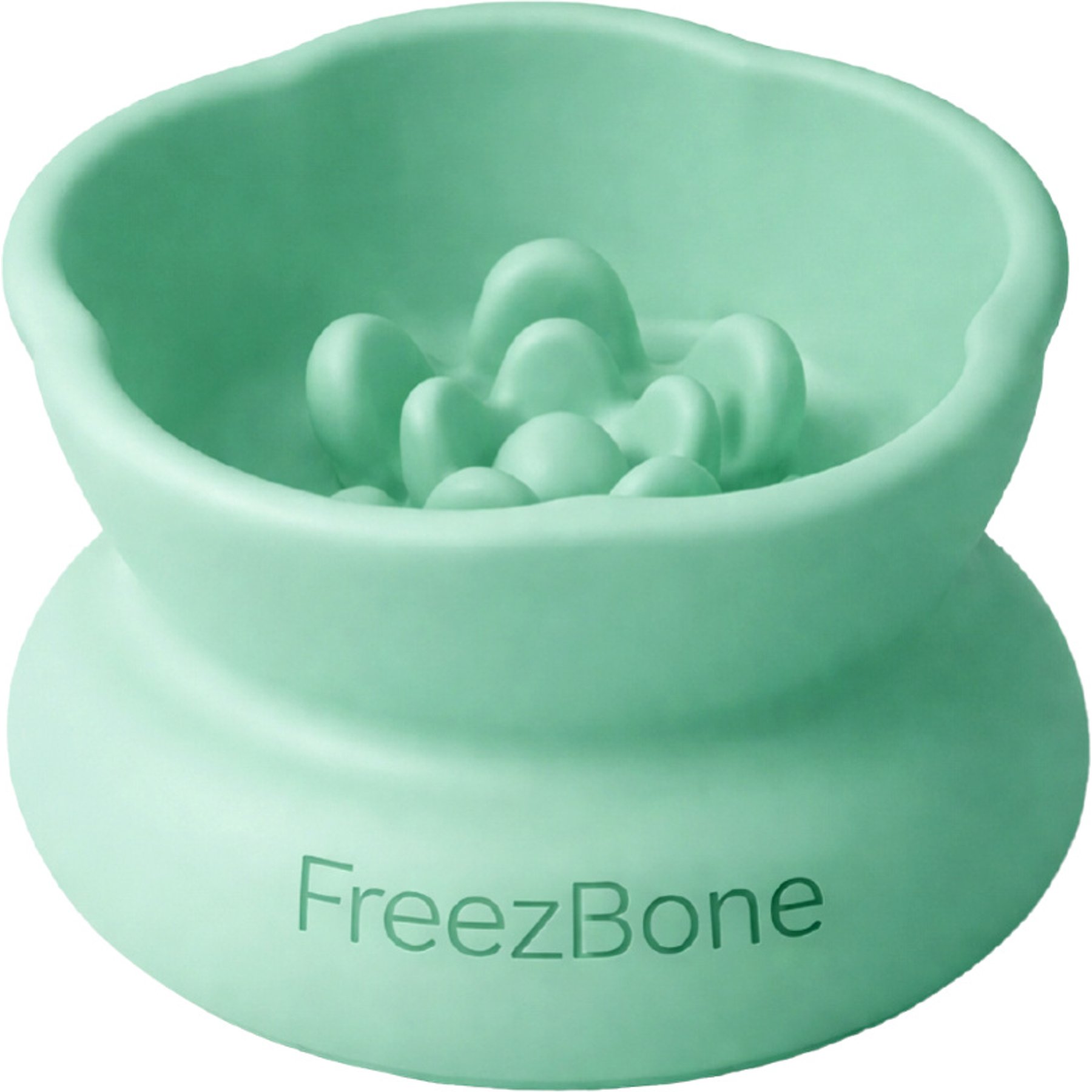 Freezbone Freezflower Frozen Treat Cup Tough Chewer Treat Dispenser Dog Toy, Mint, Small