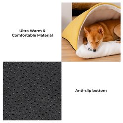 FunnyFuzzy Extremely Soft Fuzzy Sleeping Bag Machine Washable Covered Dog Bed, Grey, X-Large slide 2 of 8