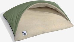 FunnyFuzzy Extremely Soft Fuzzy Sleeping Bag Machine Washable Covered Dog Bed, Green, Large