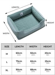 FunnyFuzzy Square Bread Removable Cover Bolster Dog Bed, Ginkgo Yellow, Large slide 2 of 8