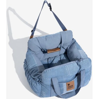 FunnyFuzzy FunnyFuzzy Portable Leisure Outing Car Seat Travel Dog Bed, Light Blue, Double Seat