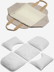 FunnyFuzzy First Class Machine Washable Bolster Dog Car Bed, Double Seat, Khaki slide 2 of 8