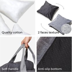 FunnyFuzzy First Class Machine Washable Bolster Dog Car Bed, Double Seat, Charcoal Gray slide 2 of 8
