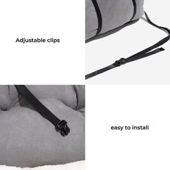 FunnyFuzzy Travel Safety Machine Washable Bolster Dog Car Back Seat Bed, Pro-Yellow, Jumbo slide 2 of 8