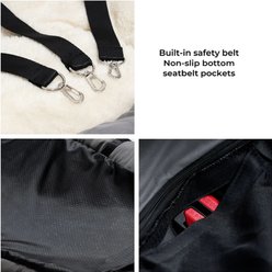 FunnyFuzzy Travel Safety Machine Washable Bolster Dog Car Back Seat Bed, Pro-Grey, Jumbo Plus slide 2 of 9