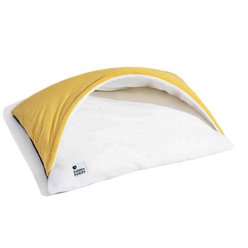 FunnyFuzzy Extremely Soft Fuzzy Sleeping Bag Machine Washable Covered Dog Bed, Yellow, Large