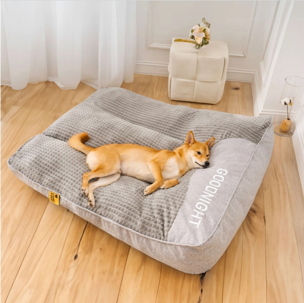 FUNNYFUZZY Scratch-Resistant Orthopedic Pillow Dog Cushion Bed
