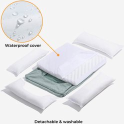 FunnyFuzzy Square Bread Removable Cover Bolster Dog Bed, Grey, Large slide 2 of 8