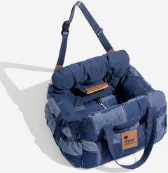 FunnyFuzzy Portable Leisure Outing Car Seat Travel Dog Bed, Dark Blue, Double Seat slide 1 of 7