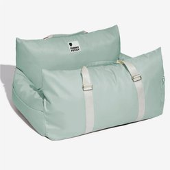 FunnyFuzzy First Class Waterproof Machine Washable Bolster Dog Car Double-Seat Bed, Light Green