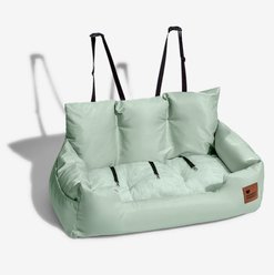FunnyFuzzy Travel Waterproof Safety Machine Washable Bolster Dog Car Back Seat Bed, Waterproof Pro-Olive Green, Jumbo Plus
