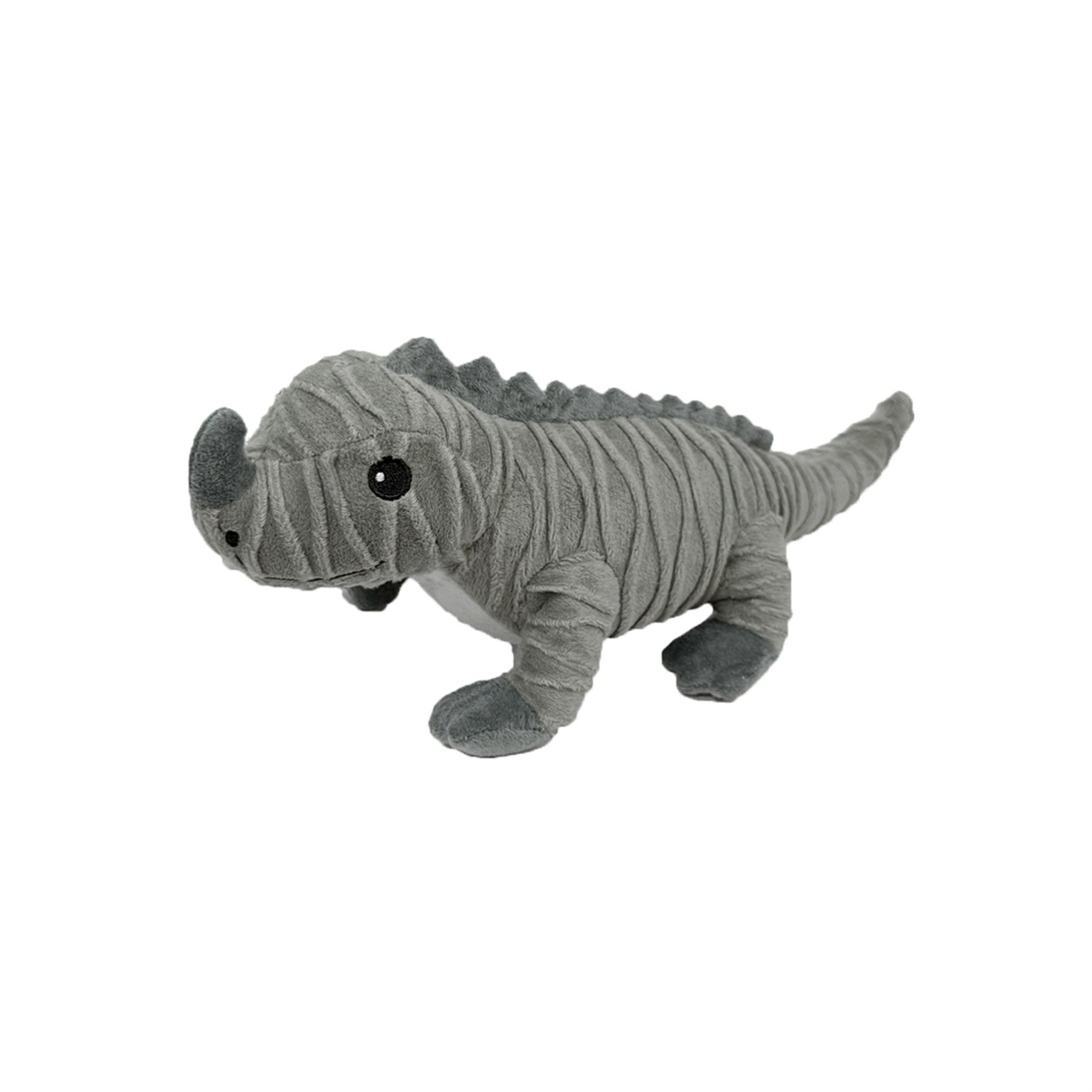 Petlou Groovys Rhino Iguana Squeaky Plush Dog Toy, 15-in
