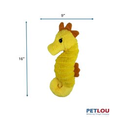 Petlou Ocean Friends Seahorse Squeaky Plush Dog Toy, 16-in slide 2 of 5