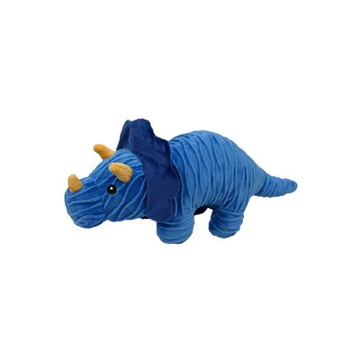 Petlou Petlou Groovys Triceratops Squeaky Plush Dog Toy, 15-in