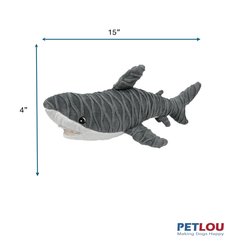 Petlou Groovys Shark Squeaky Plush Dog Toy, 15-in slide 2 of 5