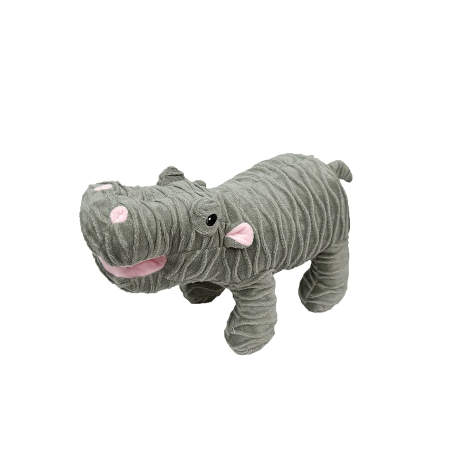 Petlou Groovys Hippo Squeaky Plush Dog Toy, 12-in