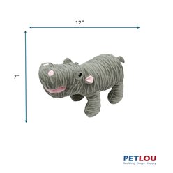 Petlou Groovys Hippo Squeaky Plush Dog Toy, 12-in slide 2 of 5