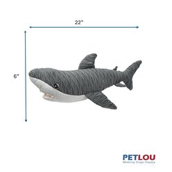 Petlou Groovys Shark Squeaky Plush Dog Toy, 22-in slide 2 of 5