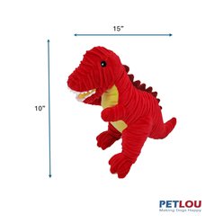 Petlou Groovys T Rex Squeaky Plush Dog Toy, 15-in slide 2 of 5