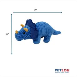 Petlou Groovys Triceratops Squeaky Plush Dog Toy, 15-in slide 2 of 5