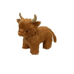 Petlou Golden Highland Cow Squeaky Plush Dog Toy, 12-in
