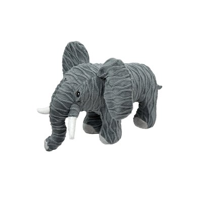 Petlou Petlou Groovys Elephant Squeaky Plush Dog Toy, 12-in