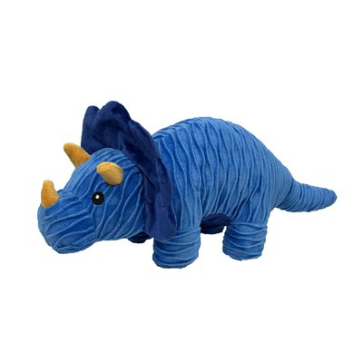 Petlou Petlou Groovys Triceratops Squeaky Plush Dog Toy, 22-in