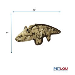 Petlou Camo Critters Alligator Squeaky Plush Dog Toy, 16-in slide 2 of 5