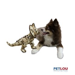Petlou Camo Critters Frilled Dragon Squeaky Plush Dog Toy, 16-in slide 2 of 5