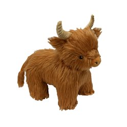 Petlou Golden Highland Cow Squeaky Plush Dog Toy, 16-in