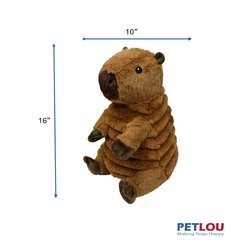 Petlou Zoo Friends Capybara Squeaky Plush Dog Toy, 16-in slide 2 of 5