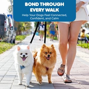 SunGrow Adjustable Dual Leash Coupler 360 Swivel Splitter Dog Training Leash, Black, 16-24-inch