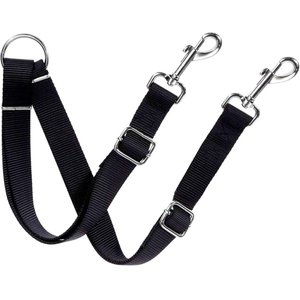 SunGrow Adjustable Dual Leash Coupler 360 Swivel Splitter Dog Training Leash, Black, 16-24-inch