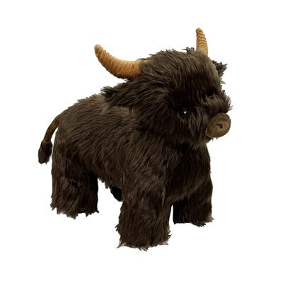 Petlou Petlou Highland Cow Squeaky Plush Dog Toy, 16-in
