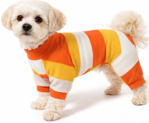 Pet Passion Snooze The Ultimate Pajama Machine Washable Stripes Dog Pajamas, Corny Candy Stripe, Medium