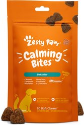 Zesty Paws Hemp Calming Bites Peanut Butter Flavored Soft Chews Composure & Relaxation Supplement for Dogs, 10 count