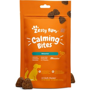 Zesty Paws Calming Bites Peanut Butter Flavored Soft Chews Composure & Relaxation Supplement for Dogs, 10 count