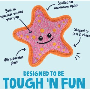 GoDog Tough Guard Shelby Starfish Chew Guard Technology Squeaky Dog Toy