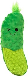 GoDog Tough N Texture Dillbert Pickle Chew Guard Technology Plush & Textured Silicone Squeaky Dog Toy