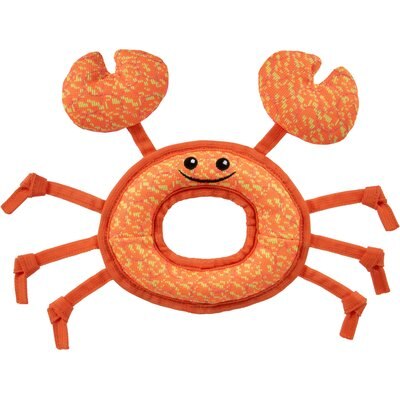GoDog GoDog Tough Guard Curtis Crab Chew Guard Technology Squeaky Plush Dog Toy