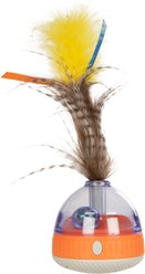 SmartyKat Instincts Swirl 'N Spin Electronic Spinning Light Cat Toy with Feathers & Ribbons