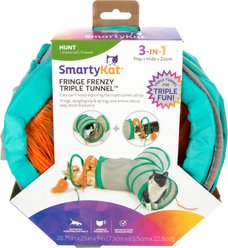 SmartyKat Fringe Frenzy Triple Tunnel Activity Cat Toy with Fringe & Feathers slide 2 of 6