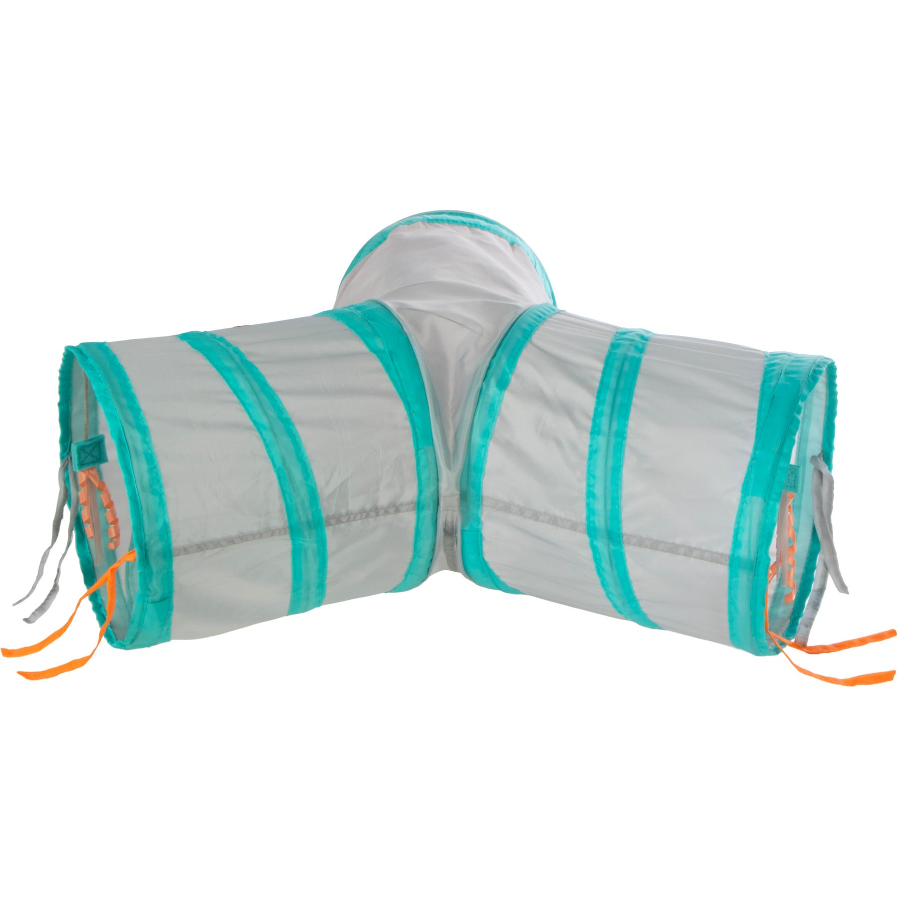 SmartyKat Fringe Frenzy Triple Tunnel Activity Cat Toy with Fringe & Feathers