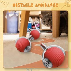 NonoPets Smart Interactive Self-Rolling Glowing & Light-Up Chasers Ball Cat Toy, Red slide 2 of 9