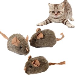 NonoPets Interactive Squeaky Plush Mouse Chasers Cat Toy