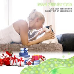 NonoPets Automatic Rotating Butterfly Feather Mat Glowing & Light-Up Chasers Cat Toy, Green slide 2 of 6