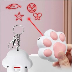 NonoPets 3-in-1 Rechargeable LED Laser Pointer with Paw-Shaped Keychain Glowing & Light-Up Chasers Cat Toy, Black slide 2 of 5